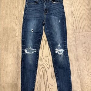 American Eagle dark wash highest rise jegging Skinny‎ Jeans Distressed